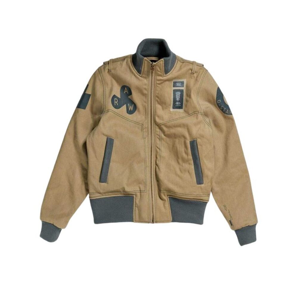 G-Star Mens Logo Loose Fit Bomber Jacket / Khaki